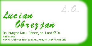 lucian obrezjan business card